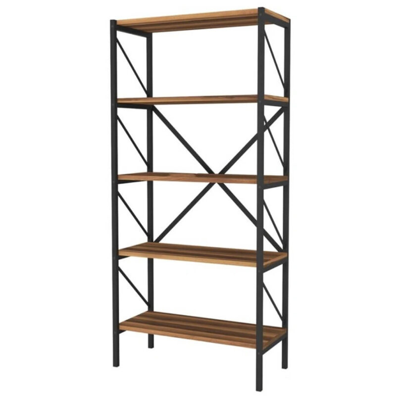 polica za knjige metal i drvo