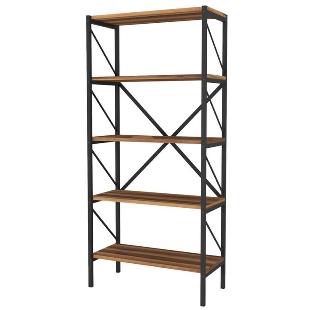 polica za knjige metal i drvo