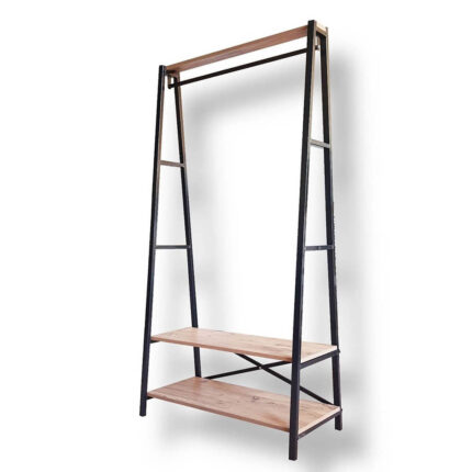 polica za odjecu drvo metal