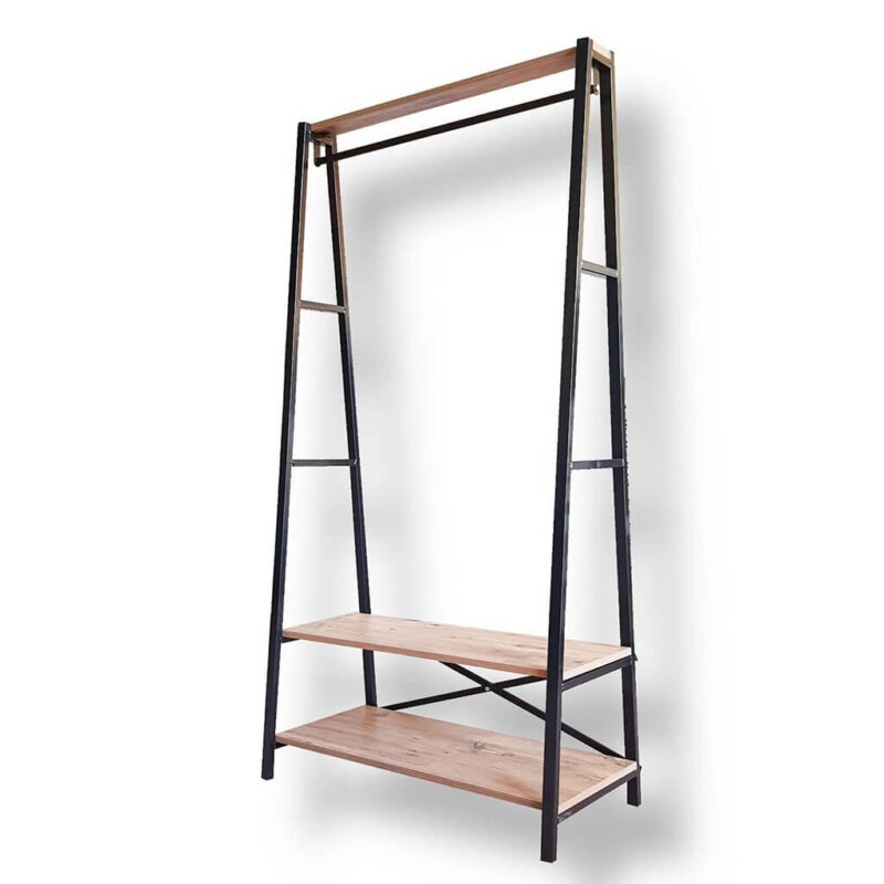 polica za odjecu drvo metal