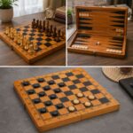 Šah dama backgammon 48 cm set 3/1 za igru sa porodicom i prijateljima