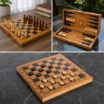 Šah dama i backgammon set 3/1 dimenzije 39 cm za društvene igre