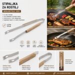 Štipaljka za roštilj za sigurno okretanje mesa i povrća