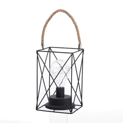 Stolna Lampa Crna 20cm Sa Konopcem