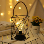 Stolna Lampa Crna 20cm Sa Konopcem - Image 2