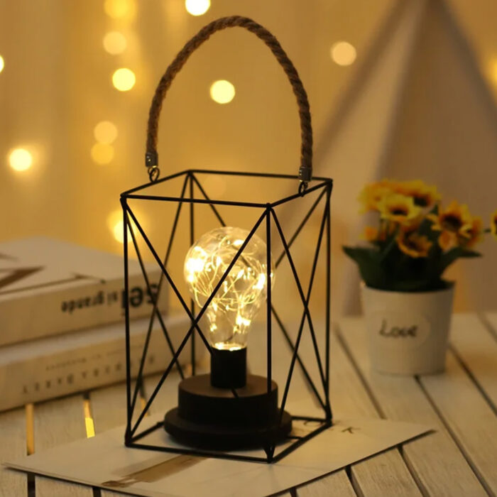 Stolna Lampa Crna 20cm Sa Konopcem - Image 2