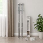 Garnišla teleskop dupla 100-200 cm od hromiranog metala za zavjese sa podesivom dužinom i dvostrukom šipkom