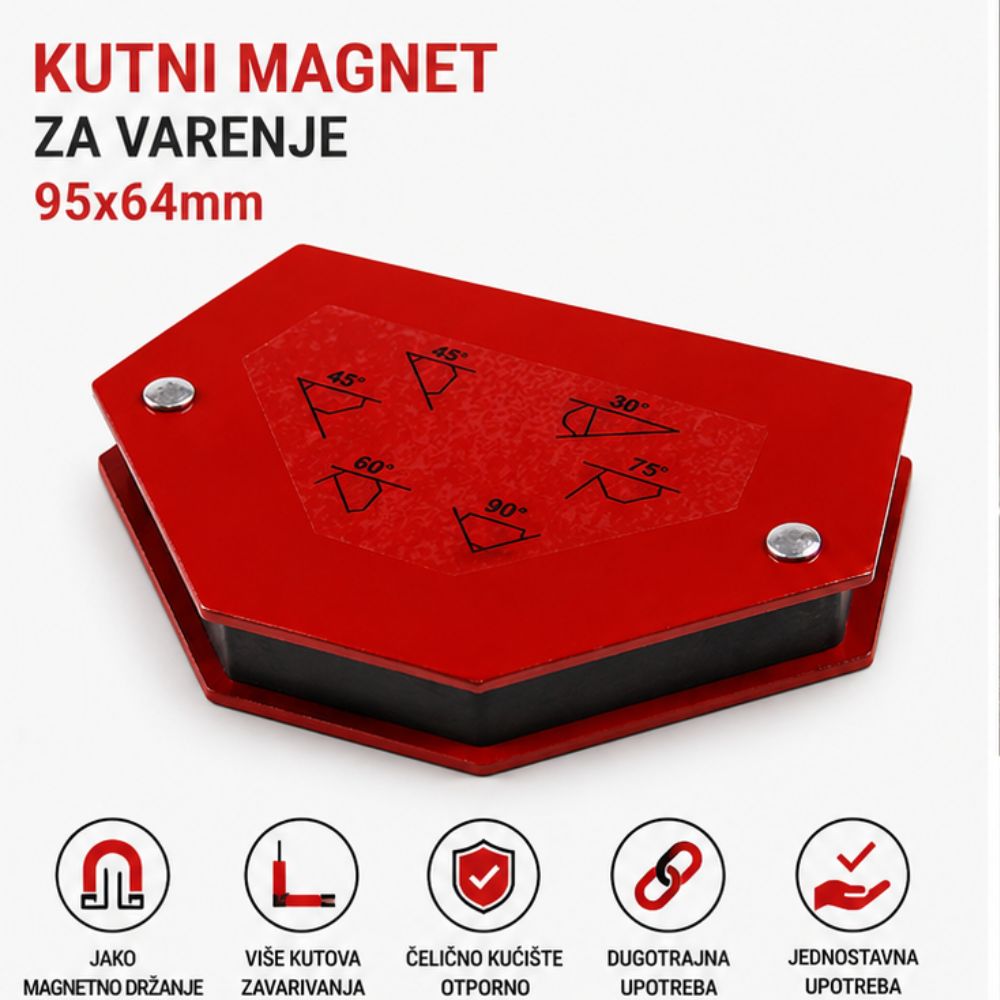 Kutni magnet za varenje 70093 za stabilno držanje metalnih dijelova