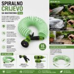Spiralno crijevo sa nastavcima dužine 15 m za fleksibilno povezivanje