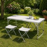 Piknik Stol + 4 Stolice - Sklopivi
