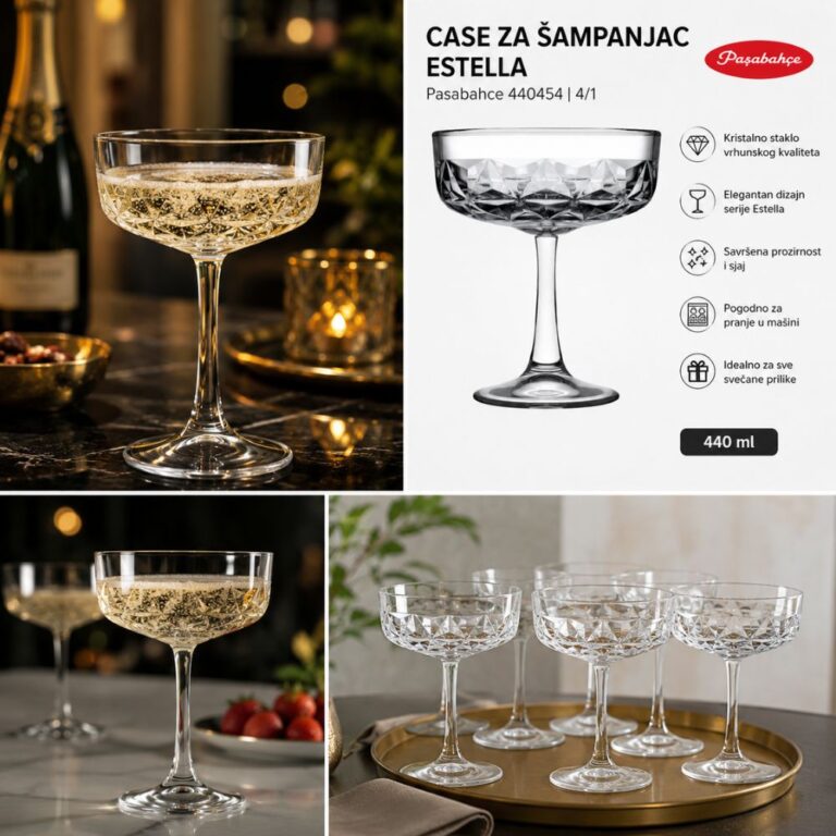 Čaše za šampanjac Estella Pasabahce 440454 u setu 4/1