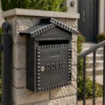 Poštansko sanduče za kapiju sa zaštitnim krovom i otvorom za ubacivanje pošte