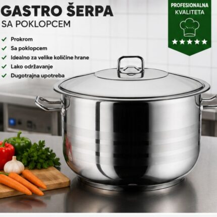 Šerpa Gastro sa poklopcem za profesionalnu pripremu jela