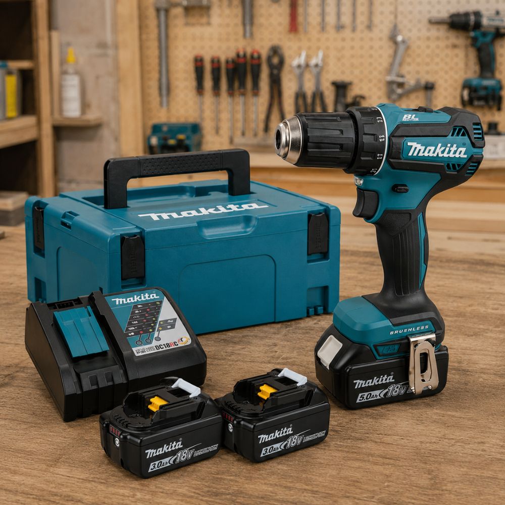 Akumulatorska bušilica Makita DDF485RFJ 18V sa dvije brzine i LED radnim svjetlom