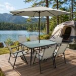 Baštenski set sa suncobranom, 6 stolica i stolom, prodaja u BiH