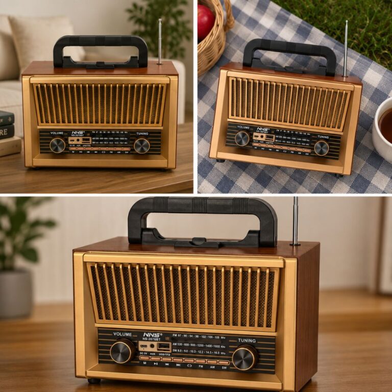 Retro Bluetooth zvučnik NS-2076BT za bežično slušanje muzike