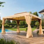 Vrtni paviljon sa zavjesama 4x3 m za dvorište i terasu