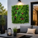 Zidni panel s vještačkim biljkama 50x50 cm za uređenje unutrašnjih i vanjskih prostora
