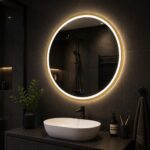 Kupatilsko LED ogledalo sa zlatnim okvirom promjera 60 cm modernog dizajna