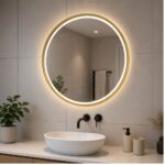 Okruglo LED ogledalo Gold 60 cm za elegantno uređenje kupatila