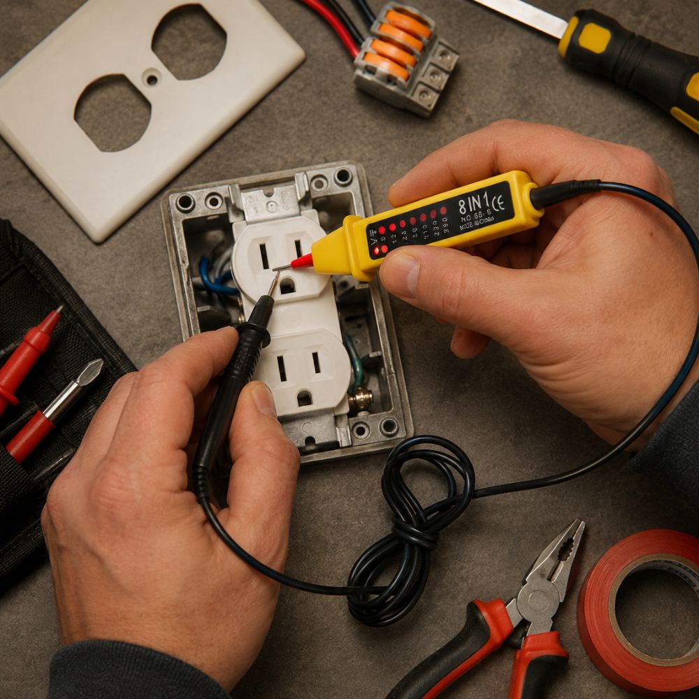 Tester napona za električare i majstore za provjeru utičnica, instalacija i električnih komponenti