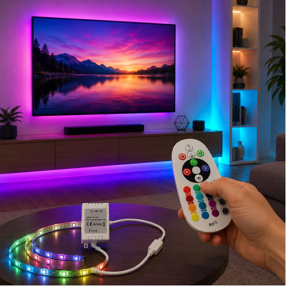 Kontroler za RGB LED traku s dometom do 50 metara za jednostavno upravljanje bojama
