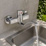 Kratka usadna slavina pogodna je za montažu na lavabo, sudoper ili drugu sanitarnu površinu