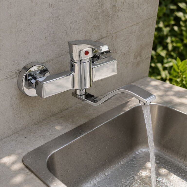 Kratka usadna slavina pogodna je za montažu na lavabo, sudoper ili drugu sanitarnu površinu