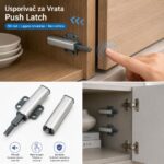 Usporivač za vrata Push Latch za tiho i jednostavno otvaranje ormarića