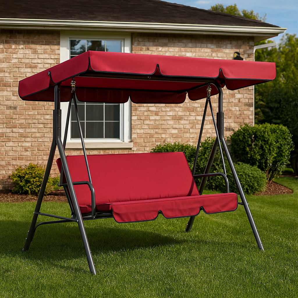 Vrtna ljuljačka Verona trosjed bordo sa zaštitom od sunca 170cm