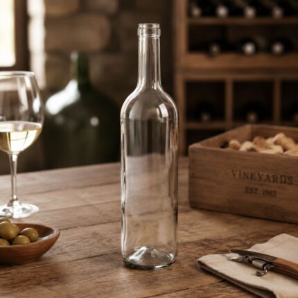 Staklena boca za vino 0,75 L Premium za čuvanje, punjenje i elegantno posluživanje vina
