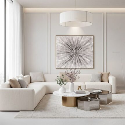 Apstraktna Zidna Slika Crno-Bijele Kompozicije