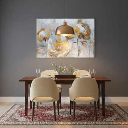 Cvjetno Platno u Zlatnim Nijansama