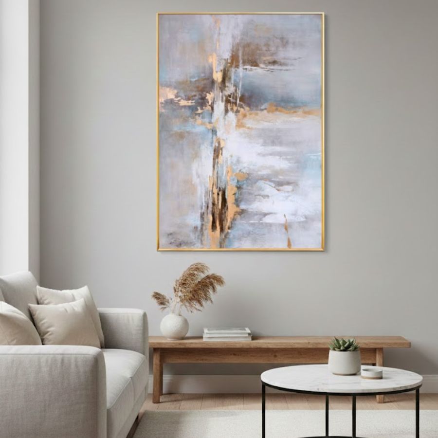 Luksuzna Apstraktna Slika sa Zlatnim Akcentima