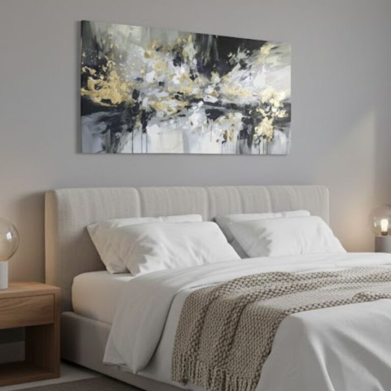 Moderno Zidno Platno sa Zlatnim Kontrastima