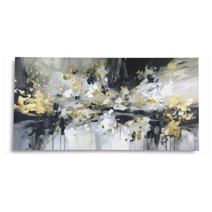 Moderno Zidno Platno sa Zlatnim Kontrastima