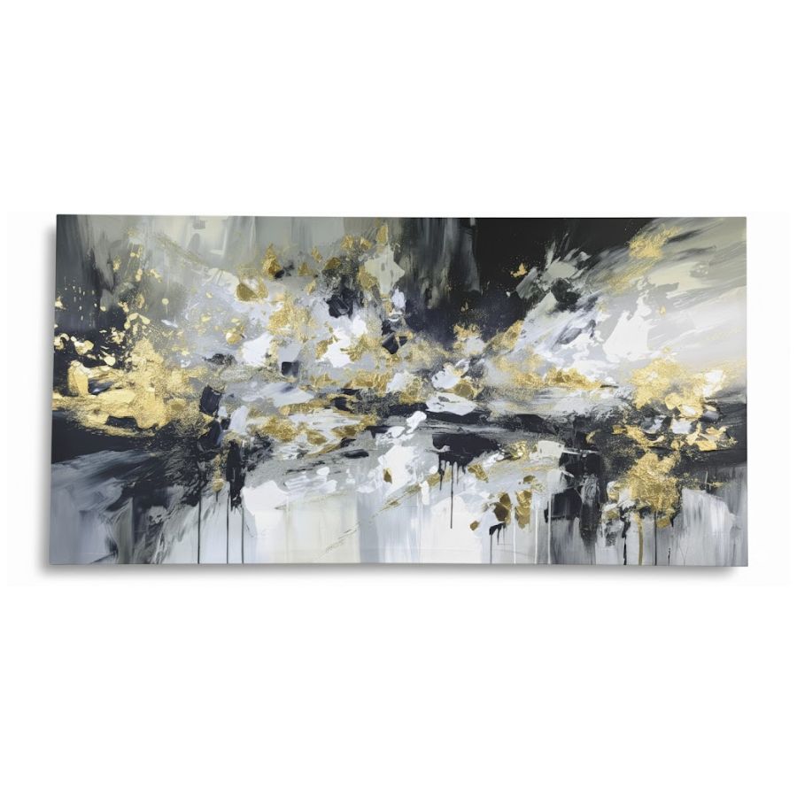 Moderno Zidno Platno sa Zlatnim Kontrastima