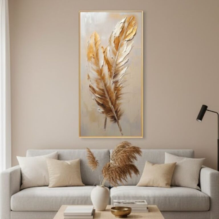 Umjetnička Slika sa Motivom Zlatnog Perja