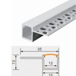 Aluminijski profil za LED traku BM37 za ugradnu montažu i uredno skriveno linearno osvjetljenje.