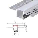 Aluminijski profil za LED traku BM53 za urednu montažu i zaštitu LED rasvjete u enterijeru.