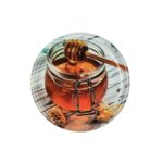 Digitalna ilustracija seta poklopaca za tegle sa medom pogodnih za dugotrajno skladištenje