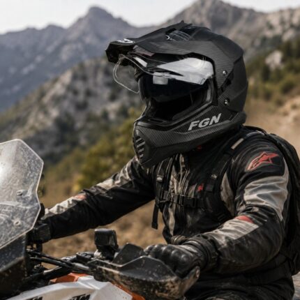 Enduro kaciga sa vizirom FGN Carbon 3u1 za terensku i svakodnevnu vožnju