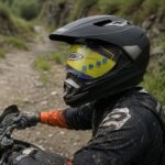 Enduro kaciga sa vizirom GSB u crnoj boji za terensku i cestovnu vožnju