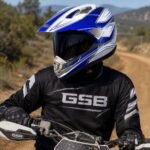 Full face enduro kaciga GSB plavo bijela za sigurnu vožnju motora i off road vožnju