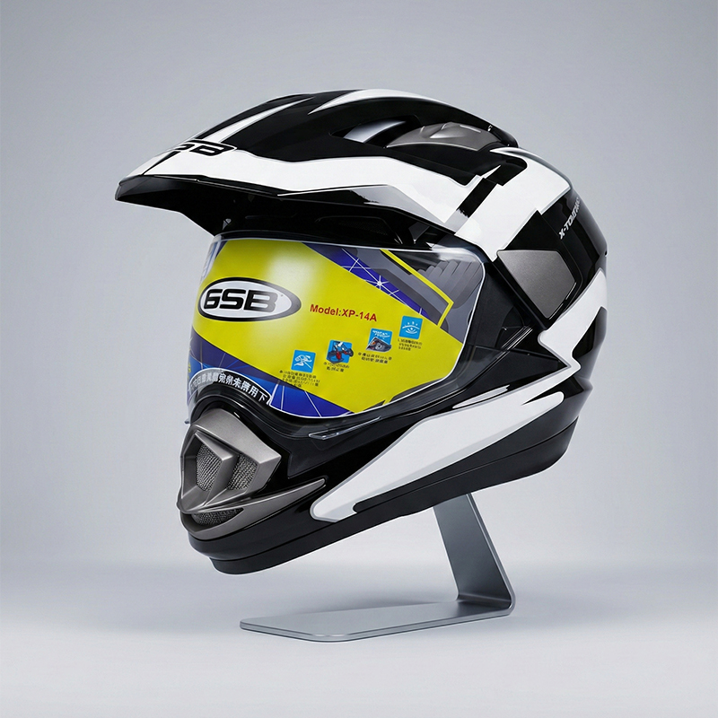 Full Face Enduro kaciga GSB crno bijela