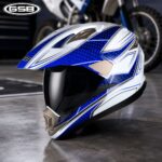 GSB motociklistička kaciga plavo bijela za zaštitu glave tokom vožnje