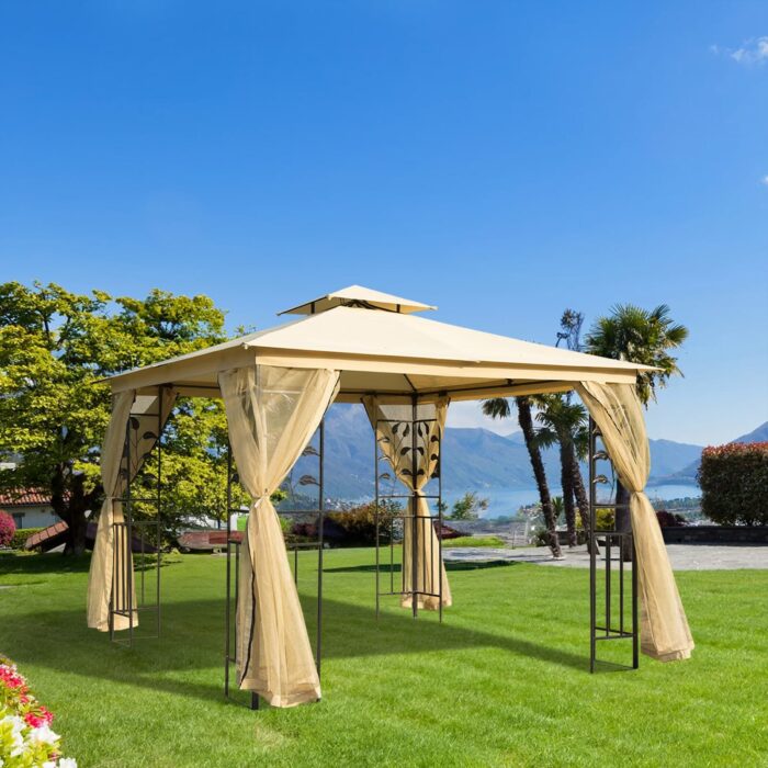Vrtna Pergola / Tenda / Paviljon 3x3 m sa Zavjesama - Image 6
