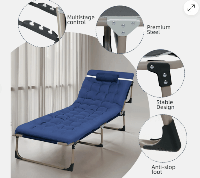 Sklopiva Ležaljka za Plažu RelaxPro - Image 4