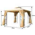 Vrtna pergola 3x3 m sa zavjesama za terasu i dvorište