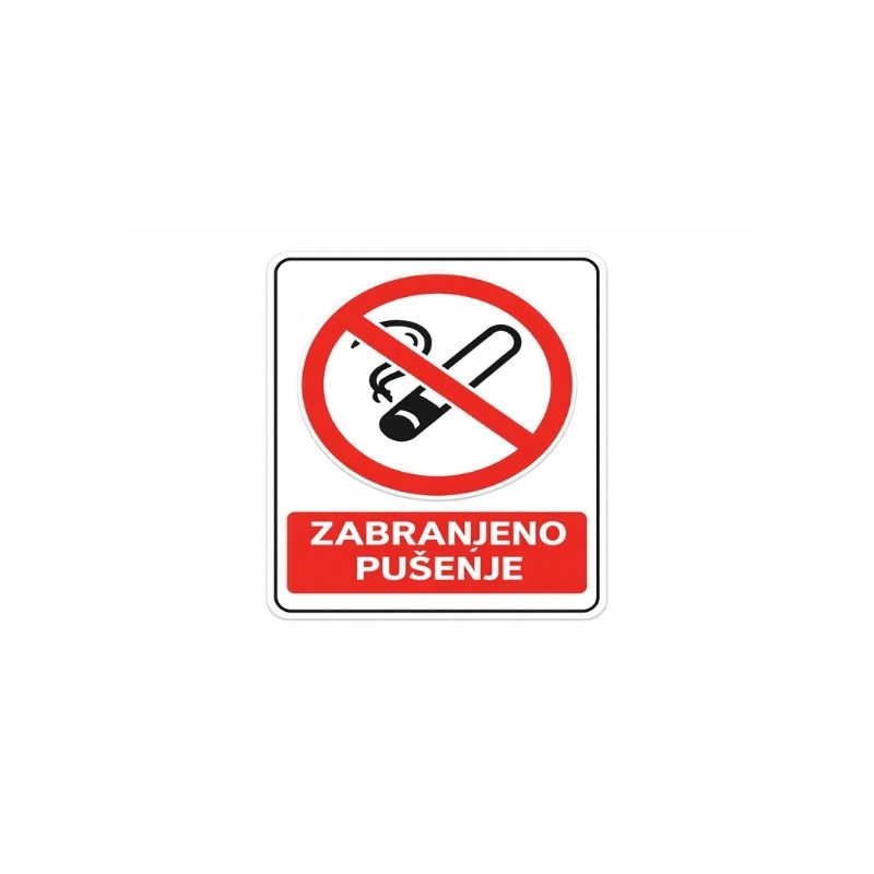 Znak Zabranjeno Pušenje Naljepnica 20X30cm